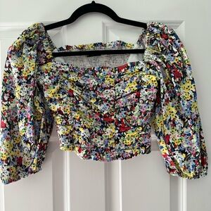 Zara Floral Two Piece Crop Top and Mini Skirt Set